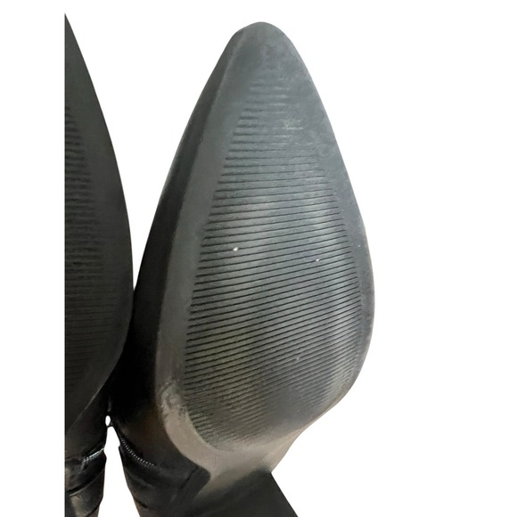 Steve Madden Womens 9 Besto Ankle Boots Black Leather Studded Side Zip Moto - Picture 12 of 16